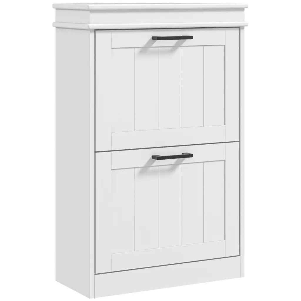 Homcom Narrow Shoe Cabinet Entryway Storage Organizer Doors aosom business