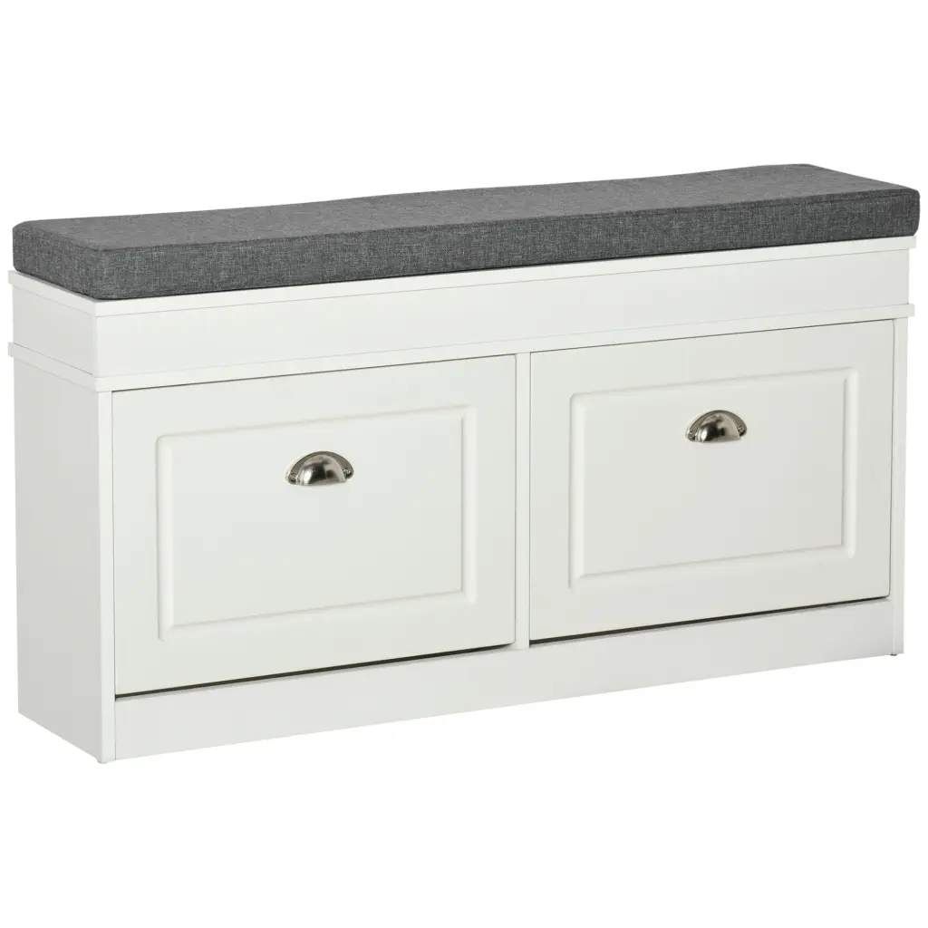 Modern Shoe Rack Bench Entryway Cushion aosom business