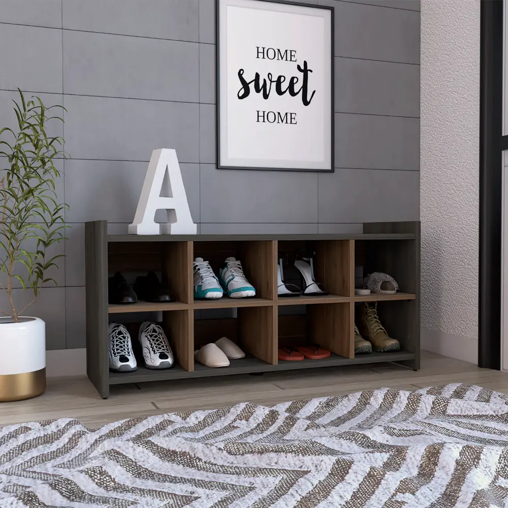 Entryway Stackable Storage Unit Eight Cubbies Shoes Organizer depot e-shop