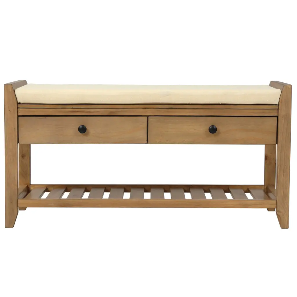 Shoe Rack Cushioned Seat and Drawers Multipurpose Entryway Storage trexm