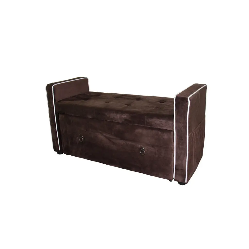 22 Inch Shoe Storage Bench Brown Suede Brown Timber california home