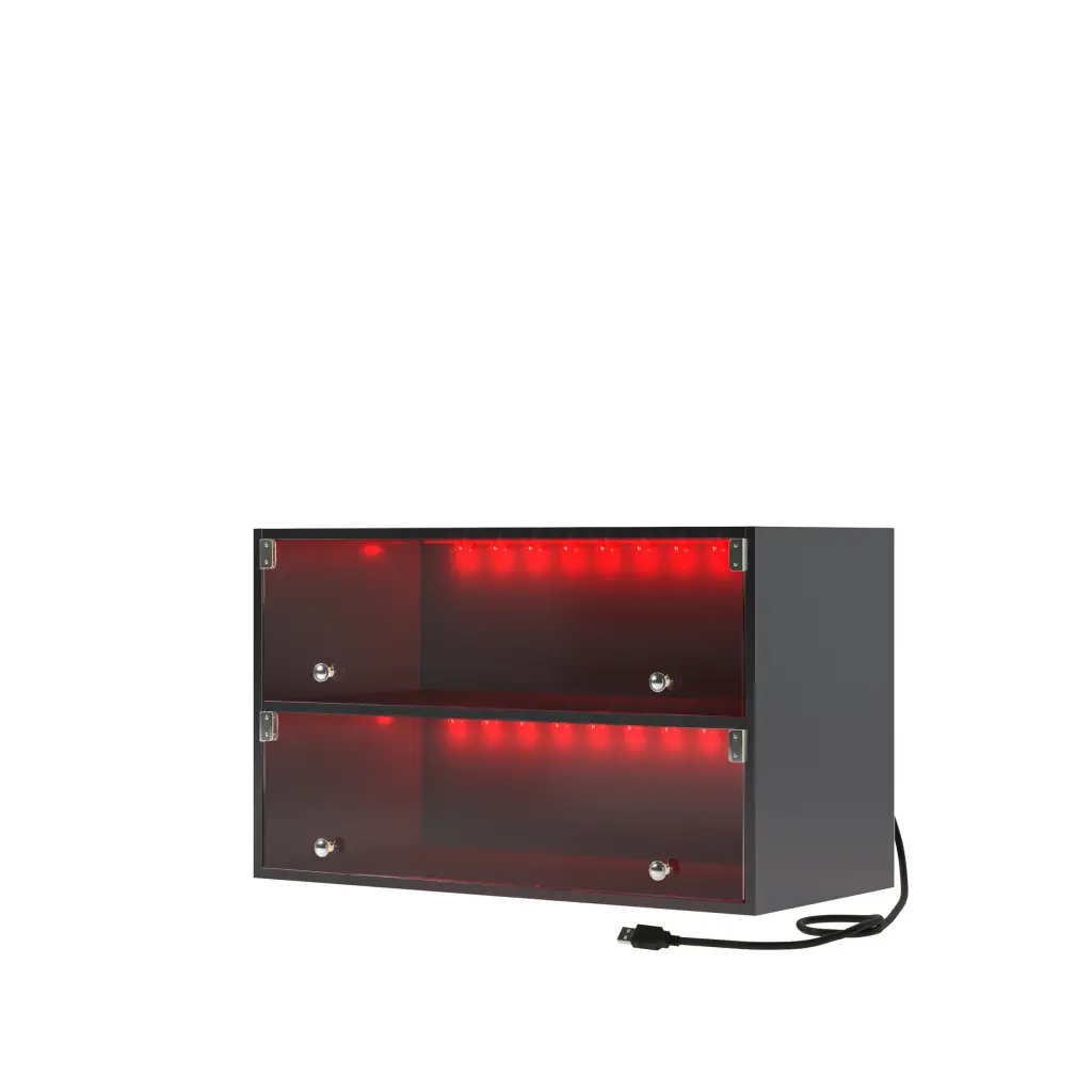 Black Glass Door Shoe Box Storage Cabinet Athletic Shoes RGB Lighting zr furniture