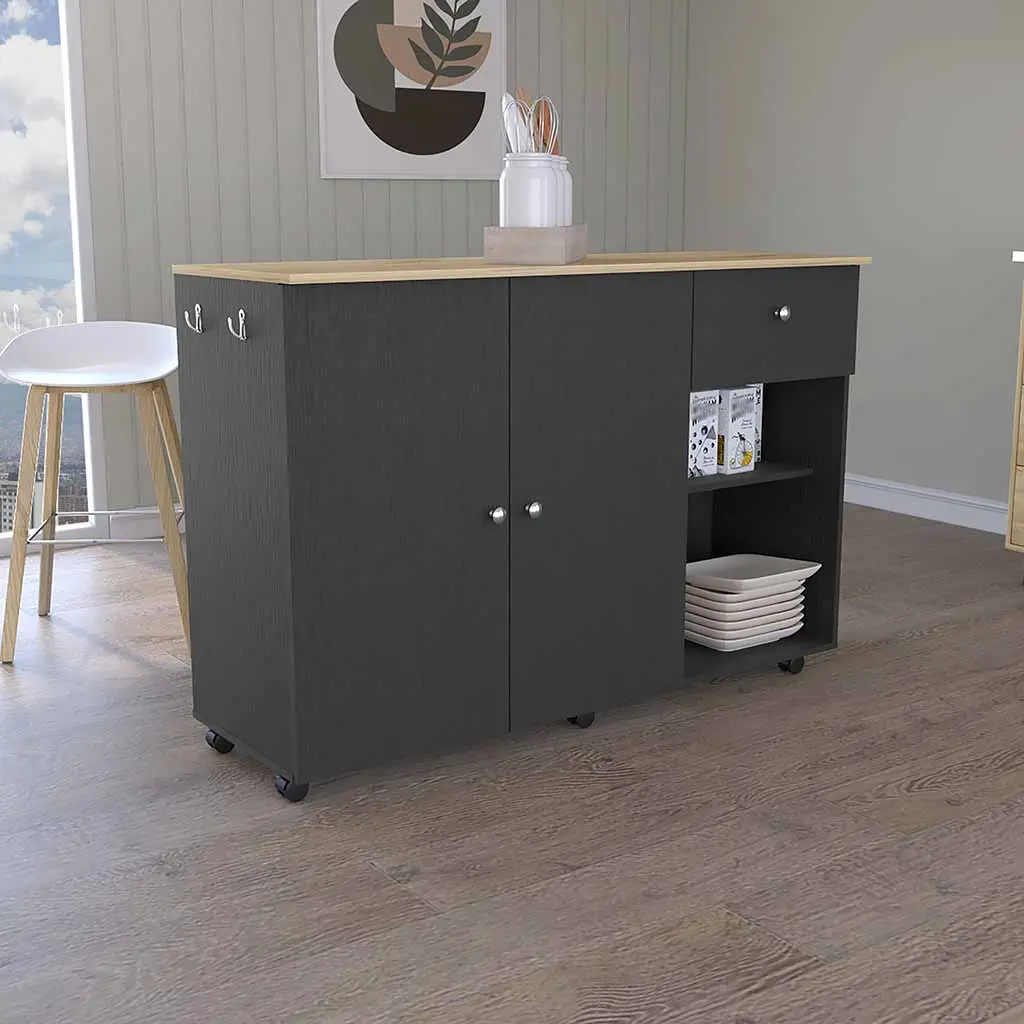 Victoria Kitchen Island Four Shelves and Six Shopping Baskets rta mubles colombia