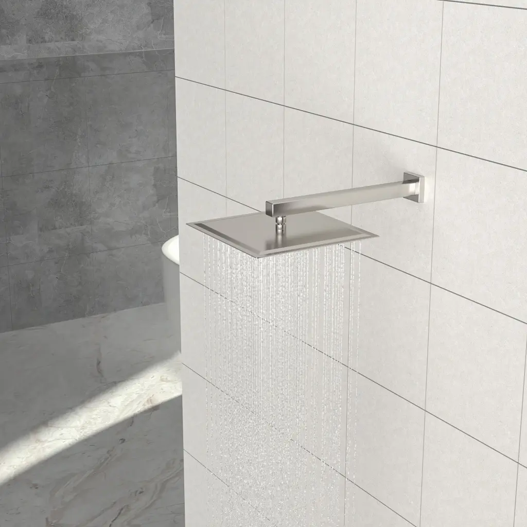 16 Inch Wall Mounted Shower Arm Flange Brushed Nickel Shower Fixture lordear