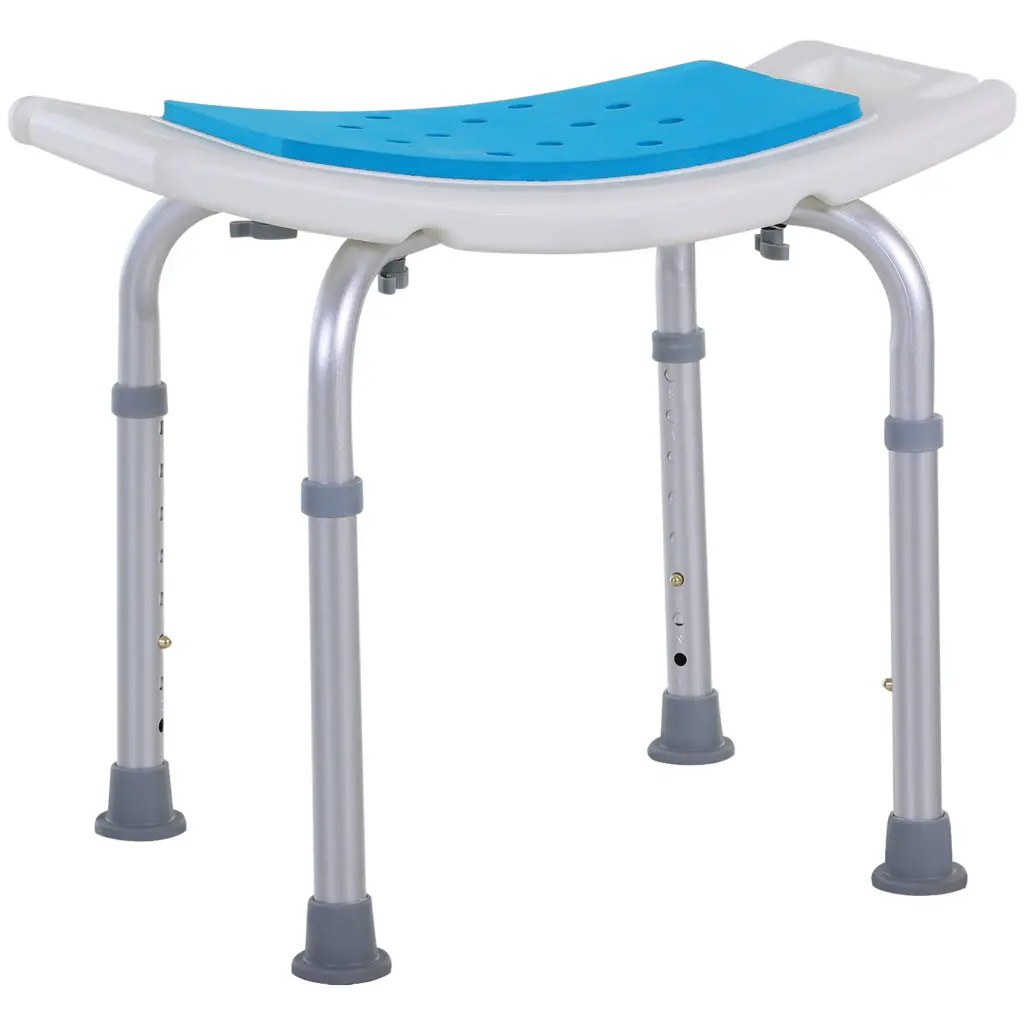 Homcom 6 Level Adjustable Curved Bath Stool Non Slip Shower Chair aosom business