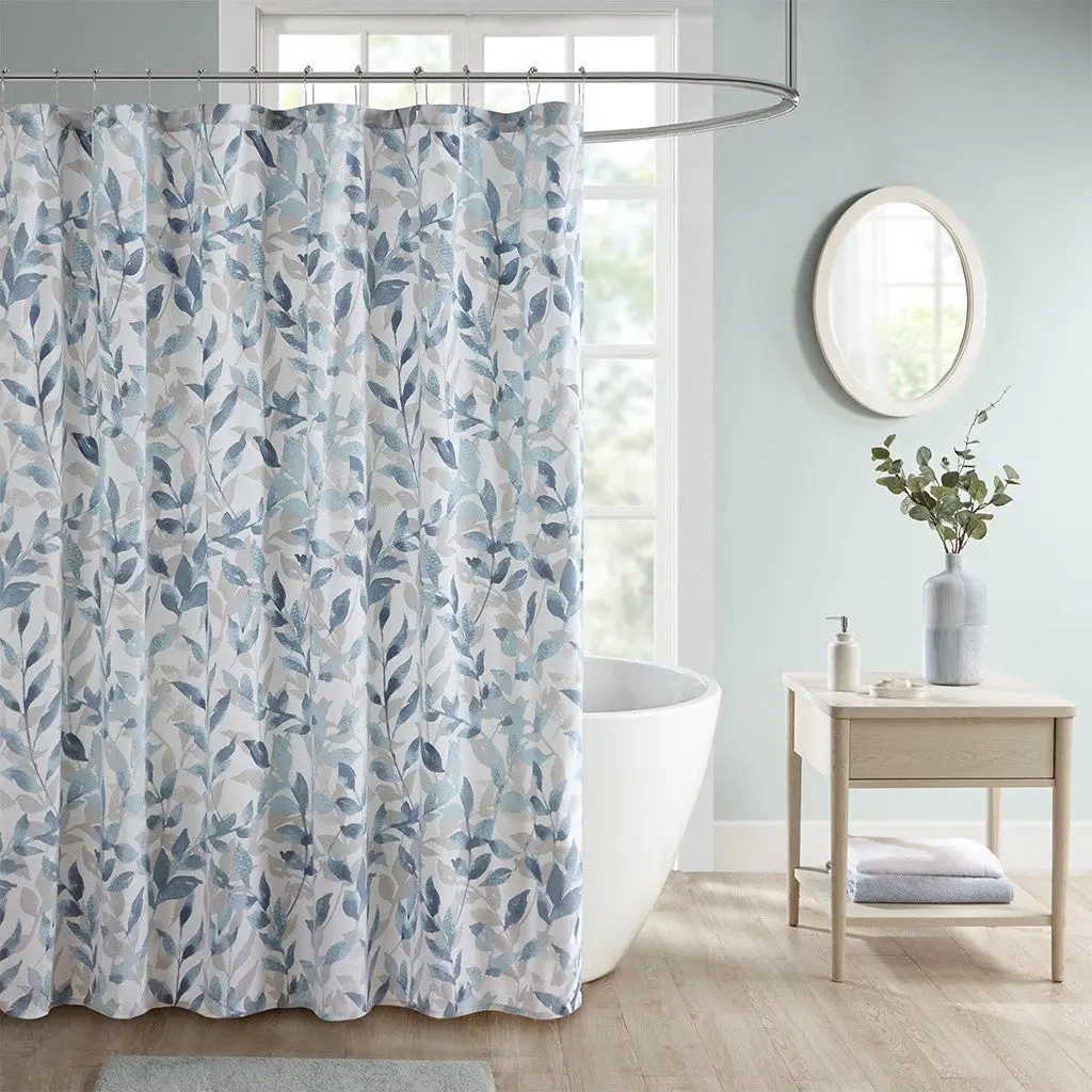 Botanical Printed Shower Curtain Multicolor Microfiber Waterproof jla