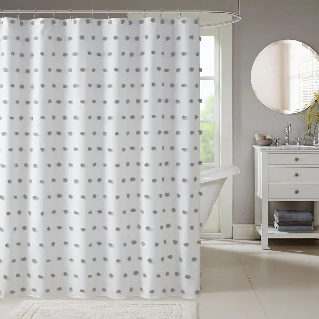 Grey Polyester Shower Curtain Bathroom Decor jla