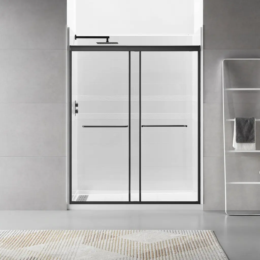 56 Inch 60W X 70H Framed Shower Door Bathroom Double Sliding Glass Door jfi