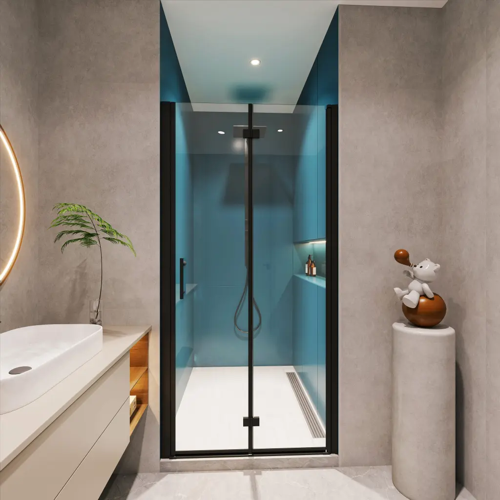 Universal Pivot Shower Door 1/4 Inch Tempered Glass 1 3/8 Inch Adjustment pro shower