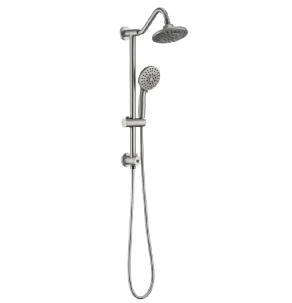 6 Inch Brushed Nickel Rain Shower Head Handheld Shower Head bathininc