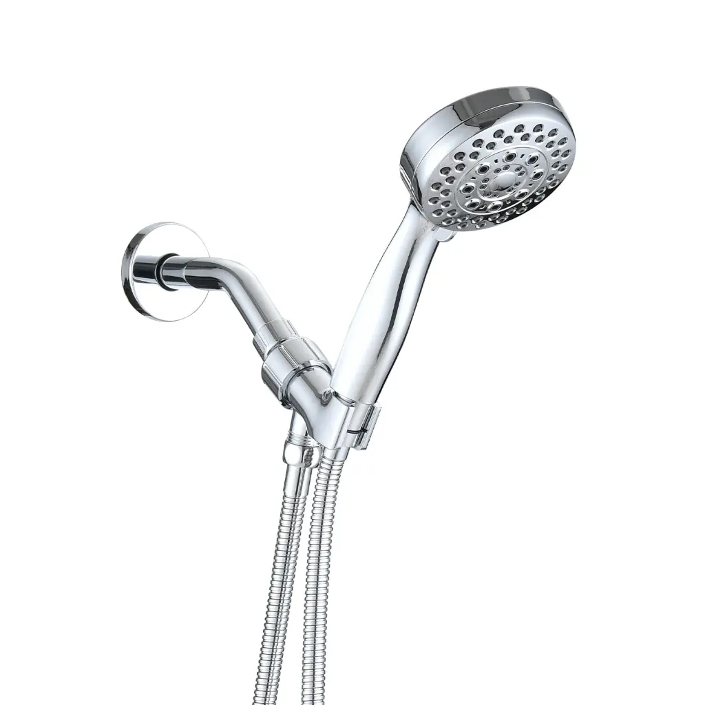 Sleek Chrome Wall Mounted Handheld Shower Head 5 Settings bathininc
