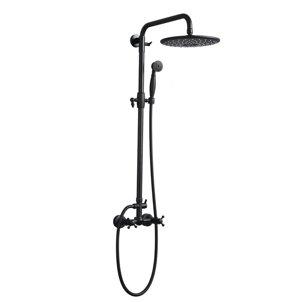 Handheld Shower Head 8 Inch Rain Shower System Adjustable Spray Settings kooleasy