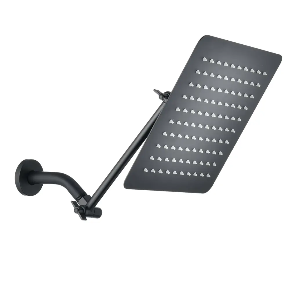 10 Inch Square Rainfall High Pressure Stainless Steel Bath Shower Head Adjustable Spray kooleasy