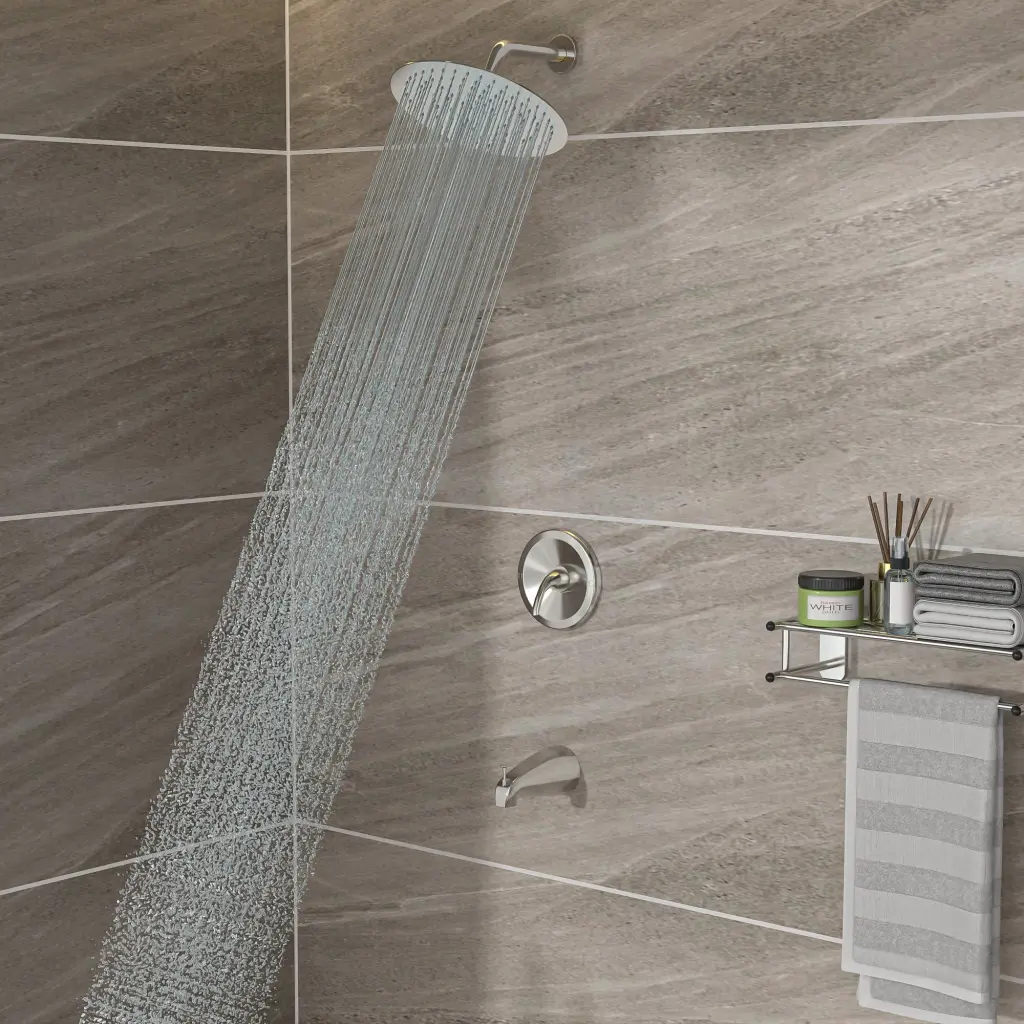 10 Inch Round Rain Shower Head Systems Waterfall Tub Spout Brushed Nickel lordear