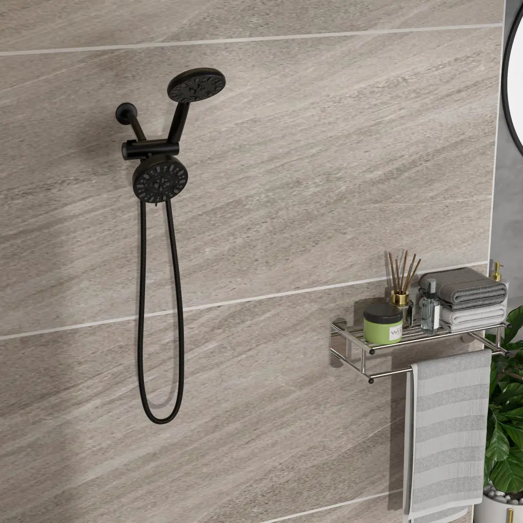 Multi Function Dual Shower Head Shower System 4.7 Inch Rain Showerhead lordear