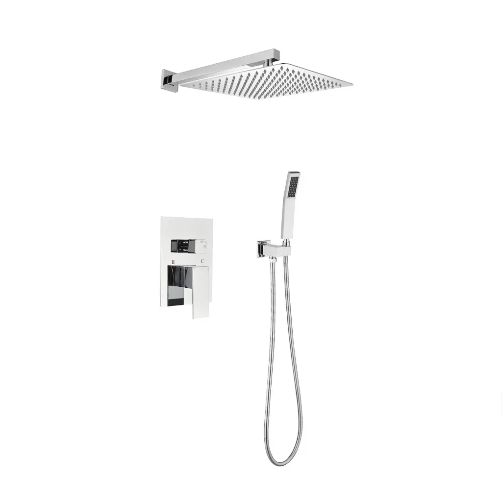 12 Inch Rain Shower Head Systems Wall Mounted Shower One Chrome Wall Mount Bathroom w2287