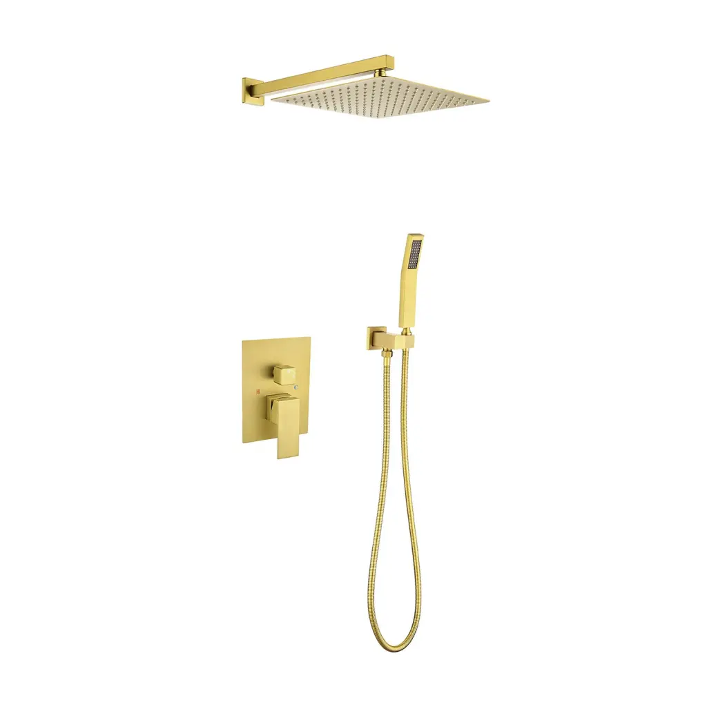 10 Inch Rain Shower Head Wall Mounted Brushed Nickel Shower System w2287