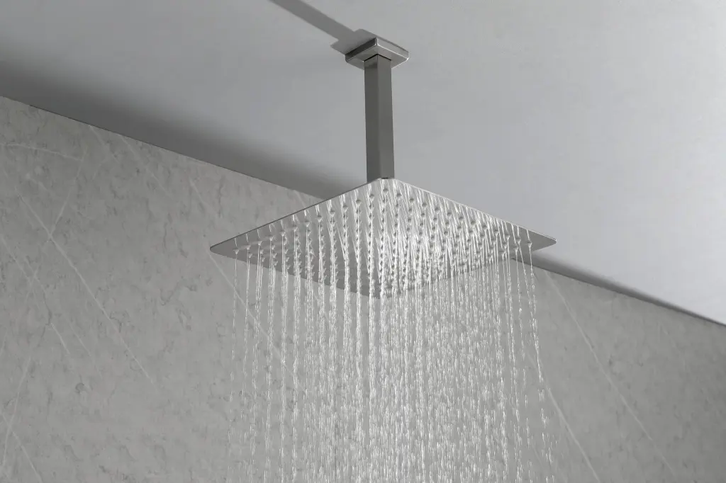 Rain Shower Head High Pressure Rainfall Showerhead Water Saving Brushed Nickel w2287