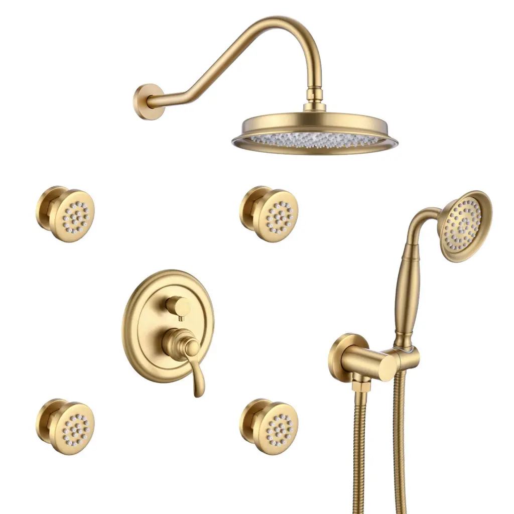 Applicator Gold Shower System Handheld and 4 Body Sprays bathininc