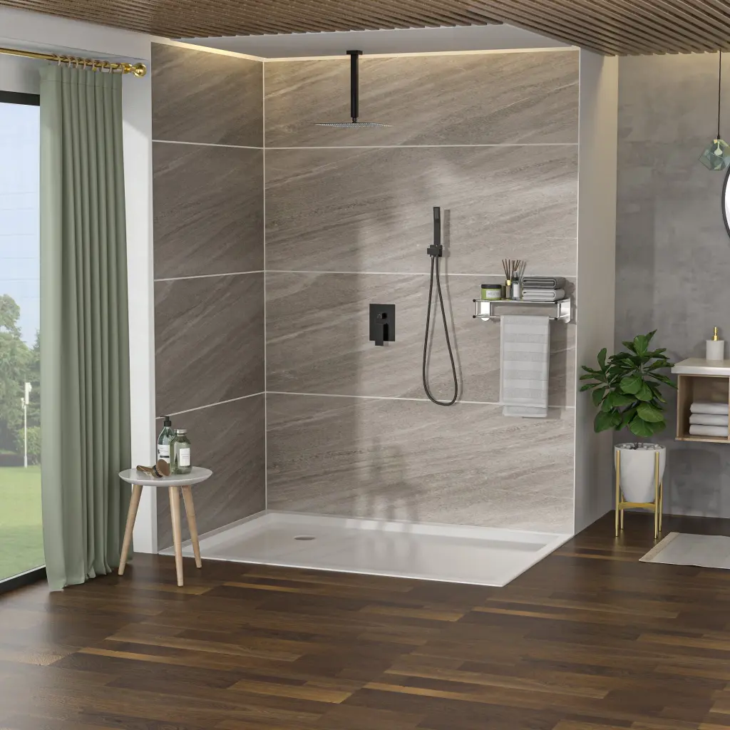 Dual Shower Head 16 Inch Ceiling Mount Square Shower System Rough- Valve lordear
