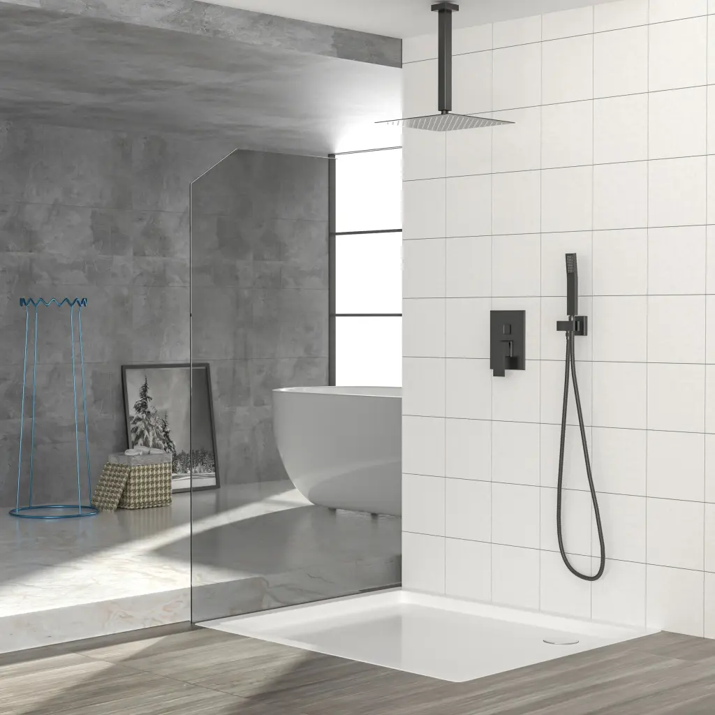 Dual Shower Head 12 Inch Ceiling Mount Square Shower System Rough lordear