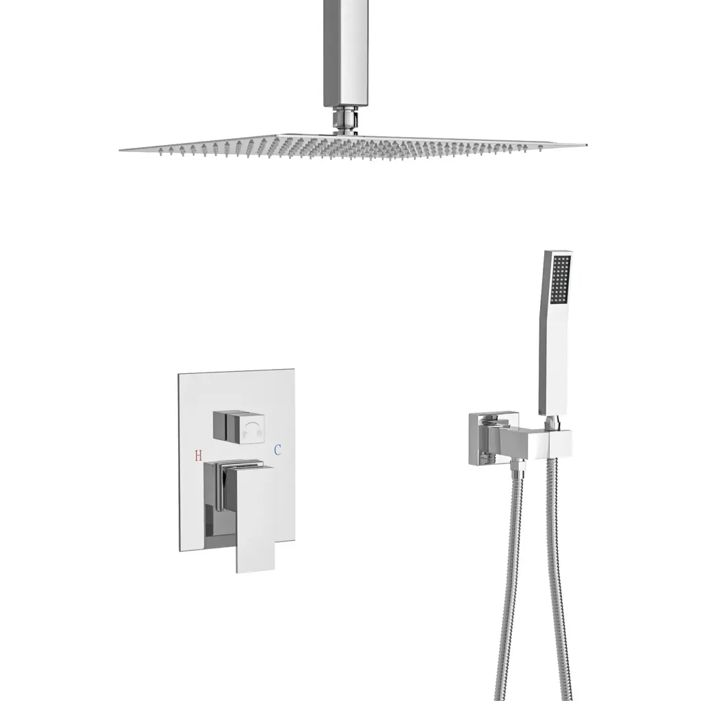 Dual Shower Head 10 Inch Ceiling Mount Square Shower System Rough lordear