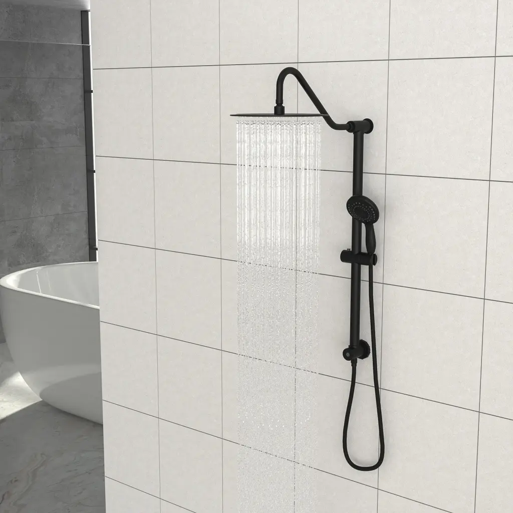 10 Inch Shower System 5 Function Rain Hand Shower and Slide Bar lordear