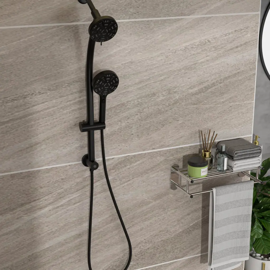 Multi Function Dual Shower Head Shower System 4.7 Inch Rain Showerhead And Handheld lordear