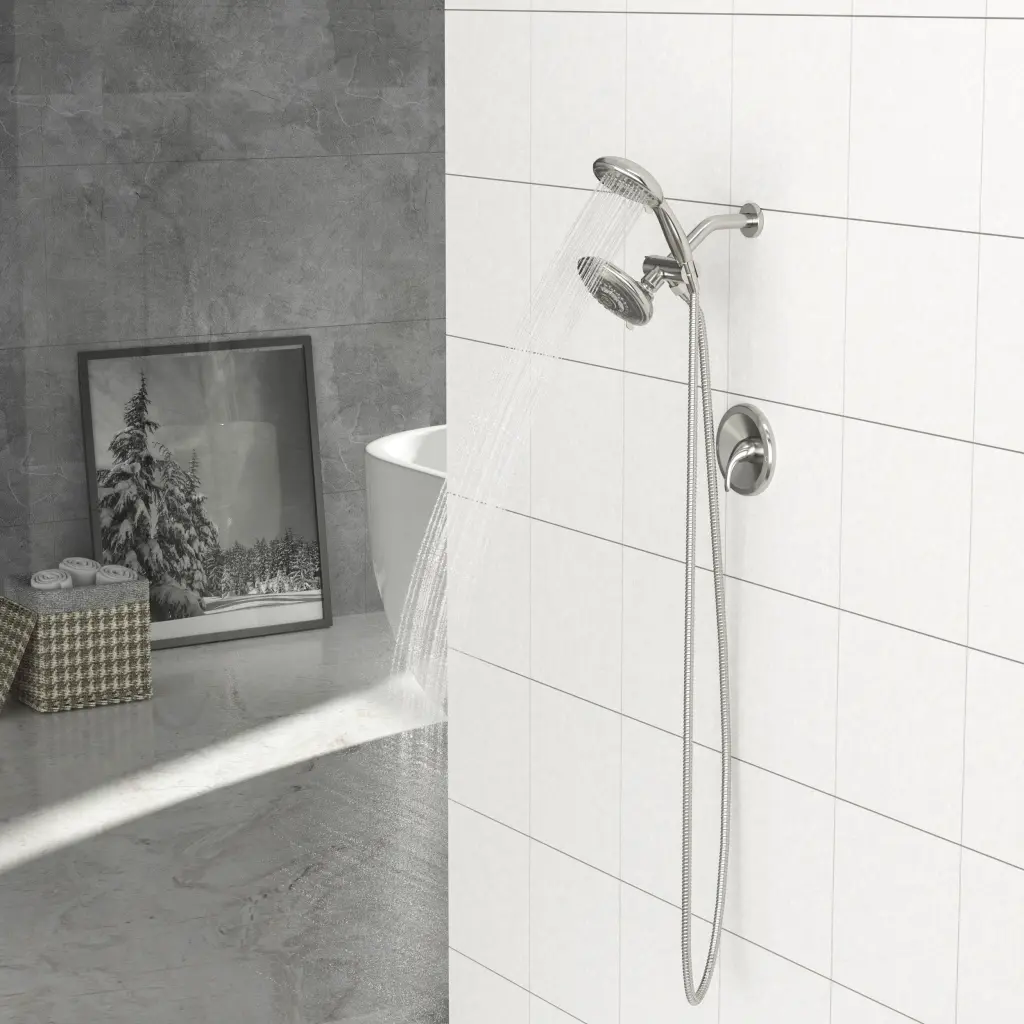 Multi Function Dual Shower Head System 5 Inch Rain Showerhead lordear