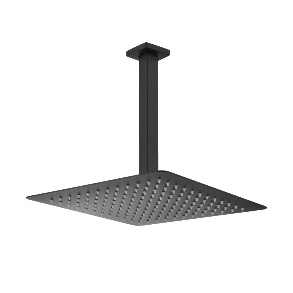 Rain Shower Head High Pressure Rainfall Showerhead Water Saving Matte Black w2287