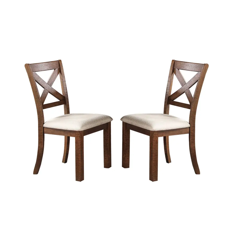 White Upholstery Wood Side Chairs Brown Solid Dining Room Chairs Set 2 simple relax