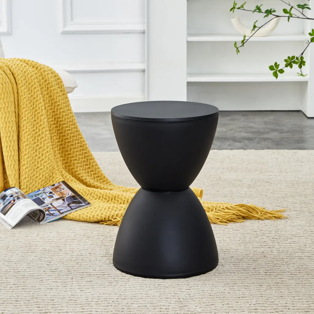Black Prince Stool Side Table Indoor and Outdoor Use Plastic Stool d-n furniture
