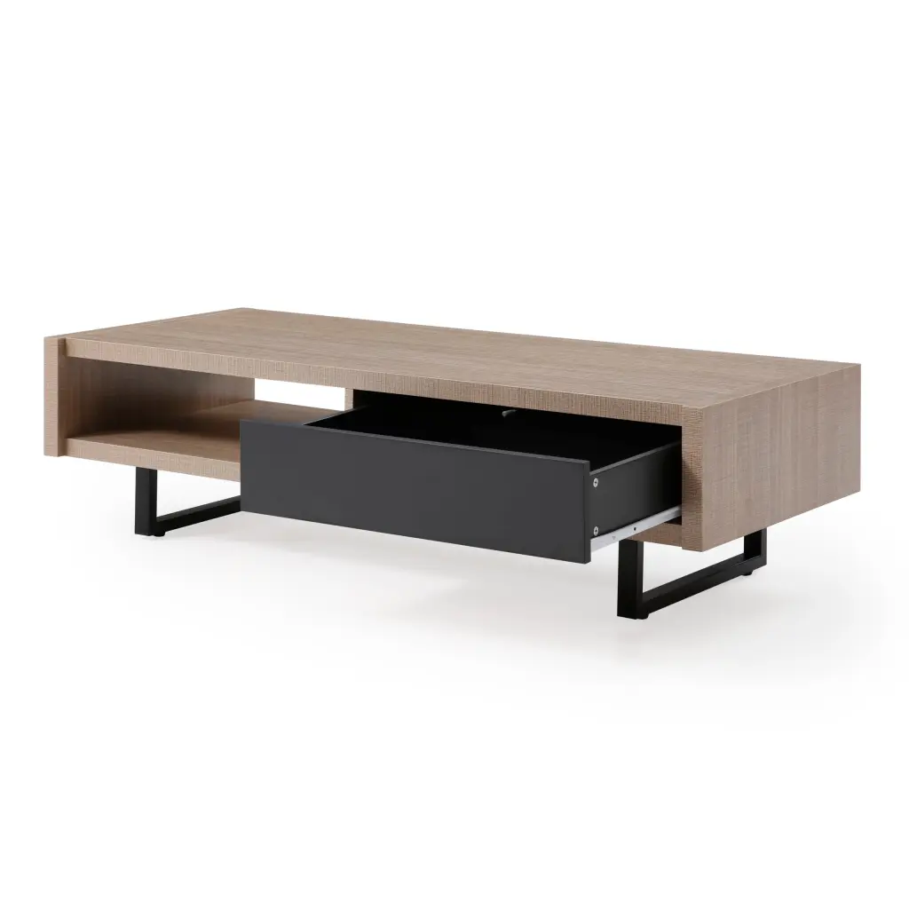 1Pc Beautiful Natural Wood Finish Mid Century Modern 1 Drawer Living Room Side Table kanepe