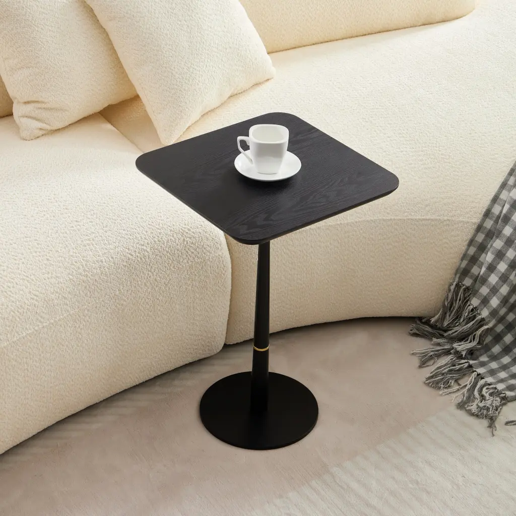 MDF Square Side Table Metallic Feet Living Space And Lounge momore home