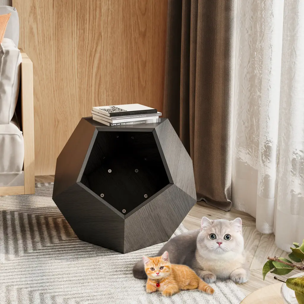 25.98 Inch Modern Pet Home Decor Cat Litter Sofa Side Table Planter MDF rnb