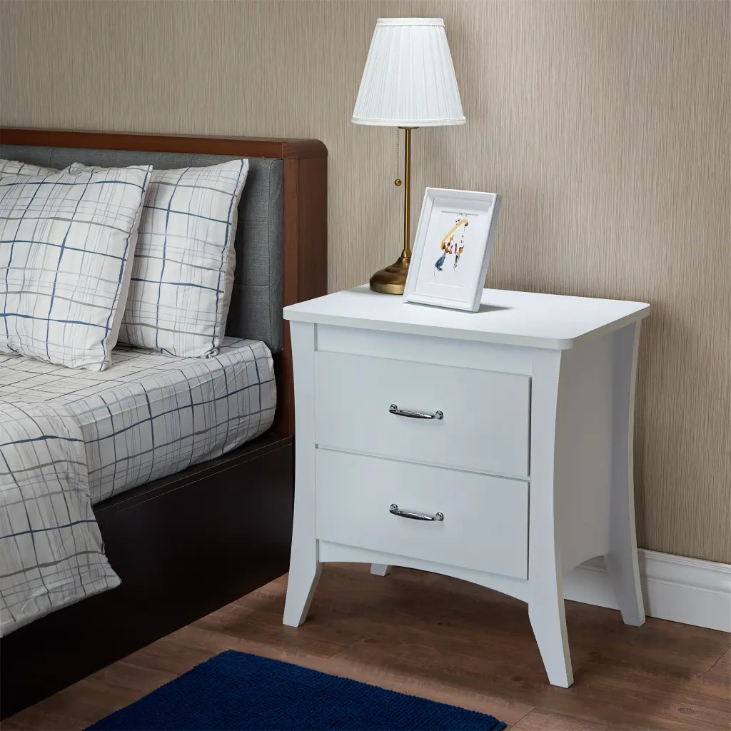 Babb White Finish Accent Table White MDF Synthetic Wood Side Table urban nest