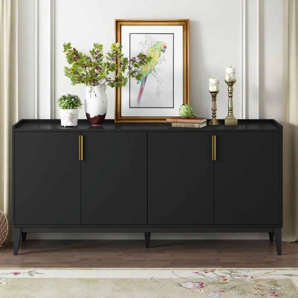 Storage Cabinet Sideboard Timberen Cabinet 4 Doors Hallway Entry u_style