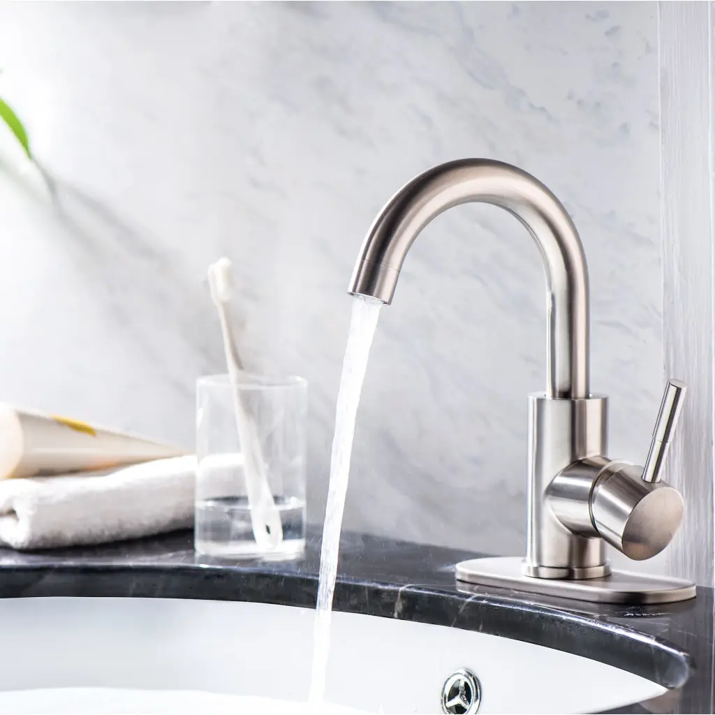 Bathroom Faucet Single Hole Single Handle Brushed Nickel lordear