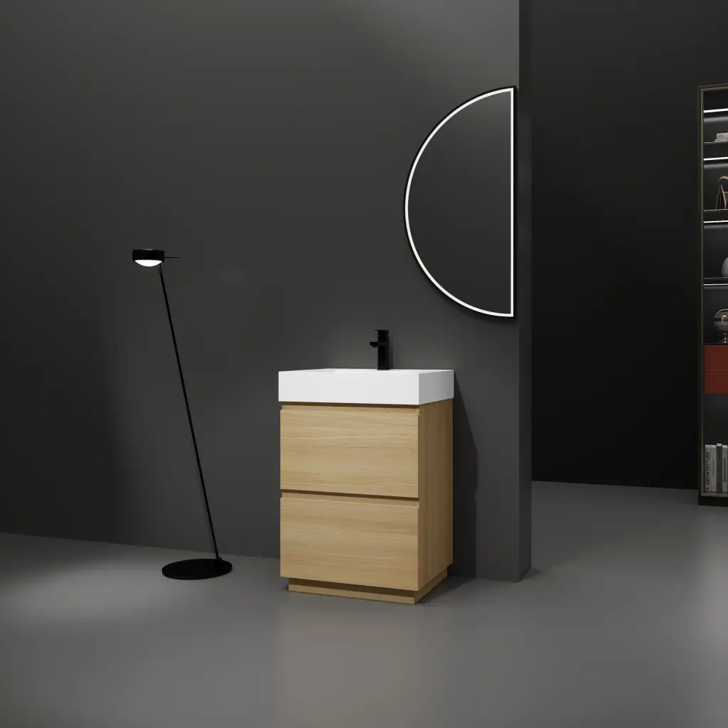 24 Inch Bathroom Vanity Single Sink Bundle Modern Undermount Bathroom Storage levistar