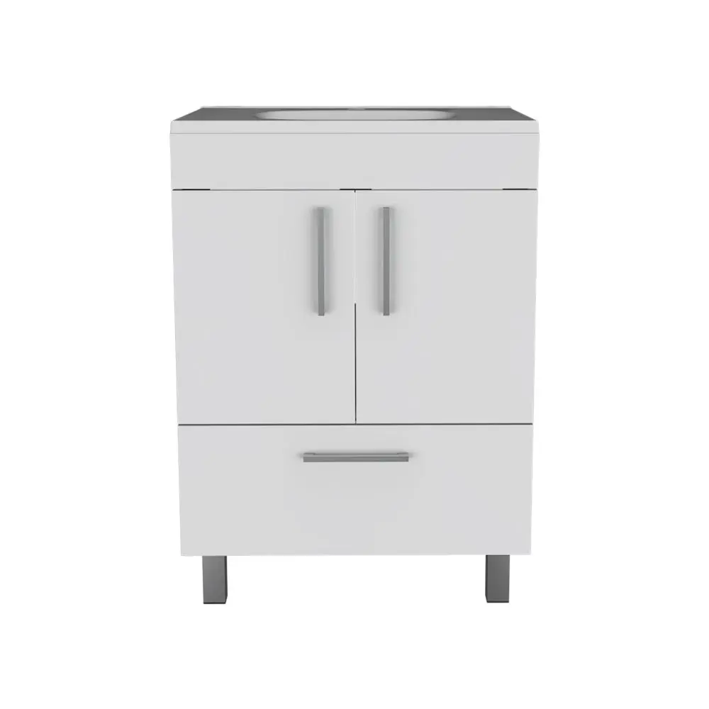Single Bathroom Vanity Mayorca White Particle Board treevol furniture