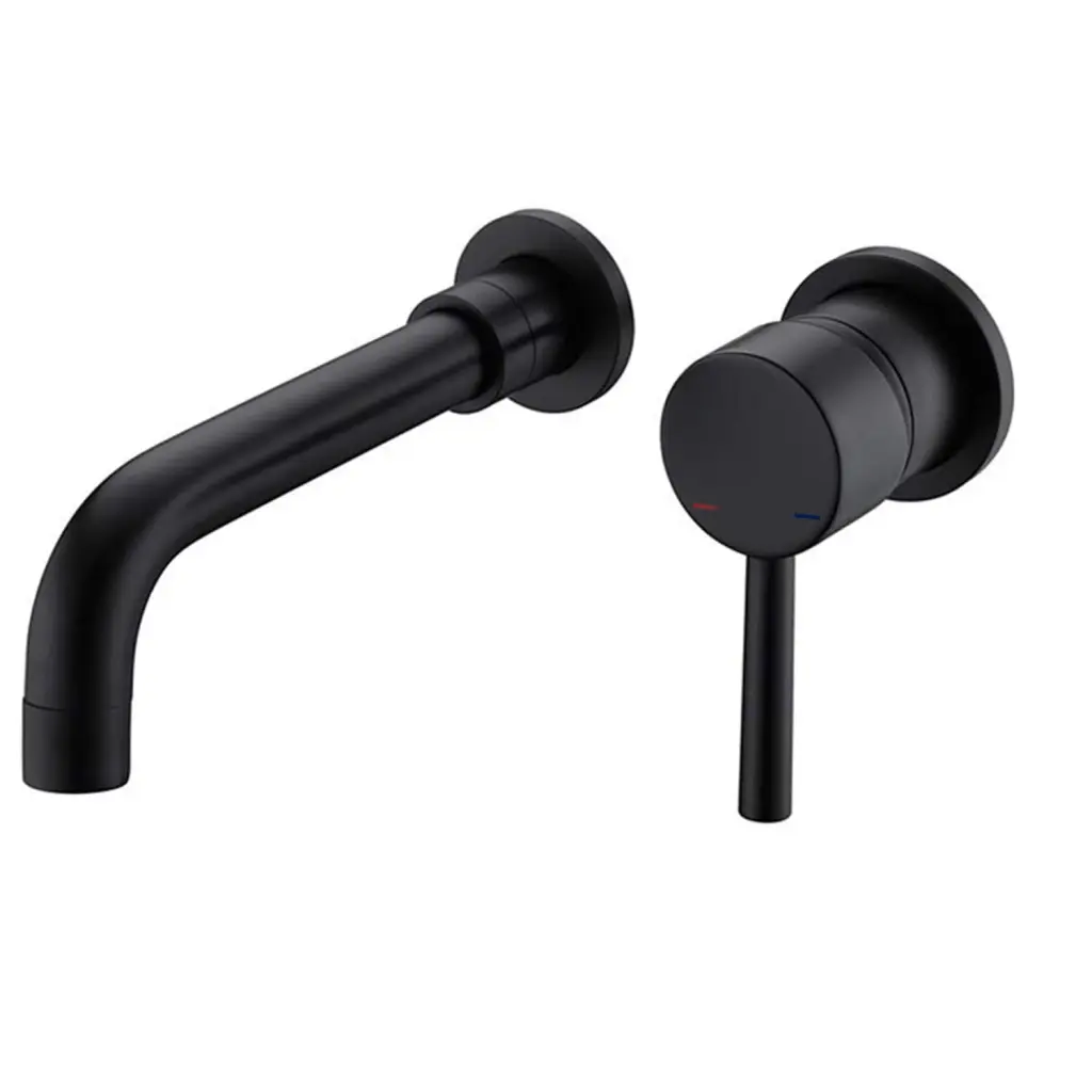 Matte Black Wall Mount Single Handle Bathroom Sink Faucet sihua sanitary ware
