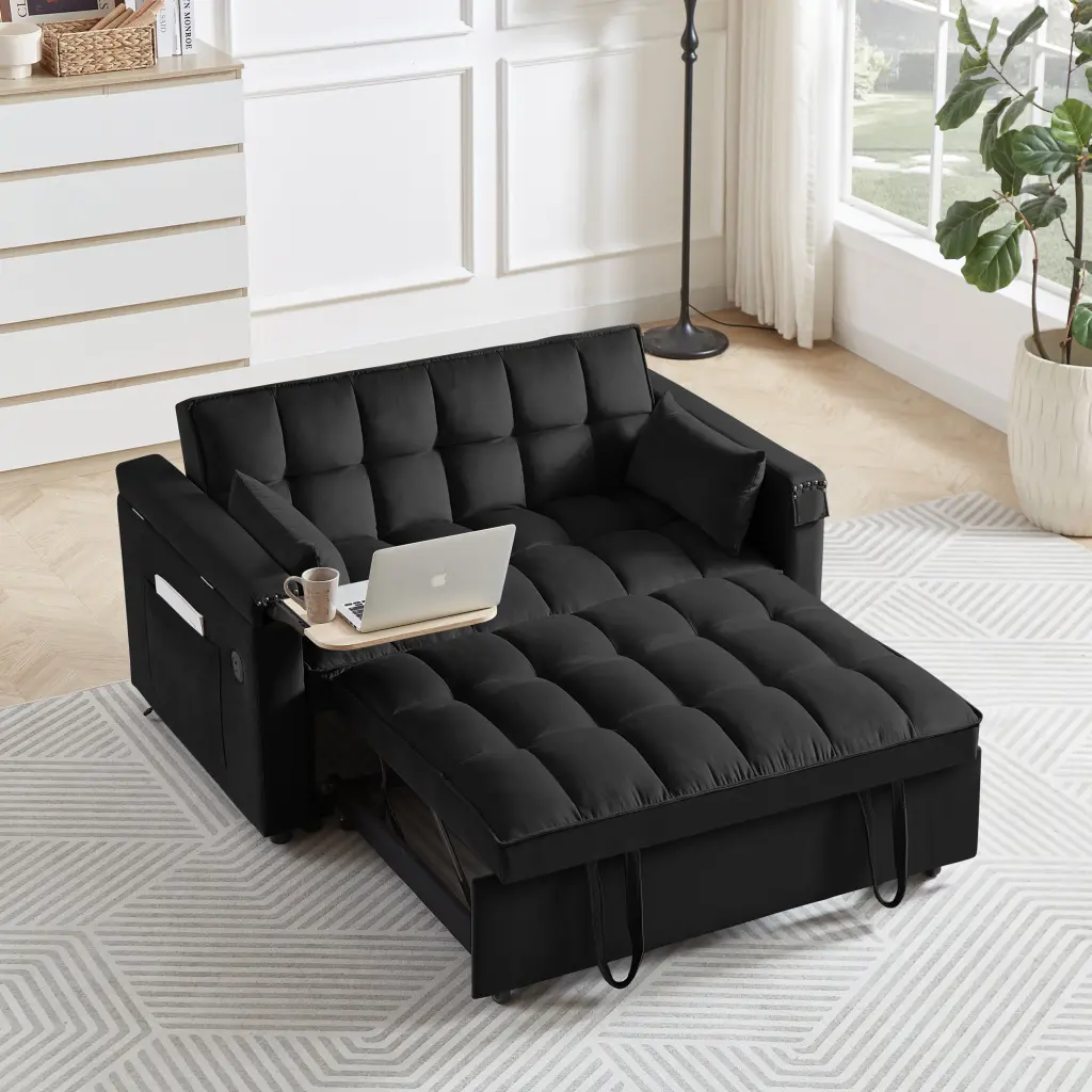 3--1 Convertible Sofa Bed Multi-Functional Velvet Sleeper Couch alex furniture