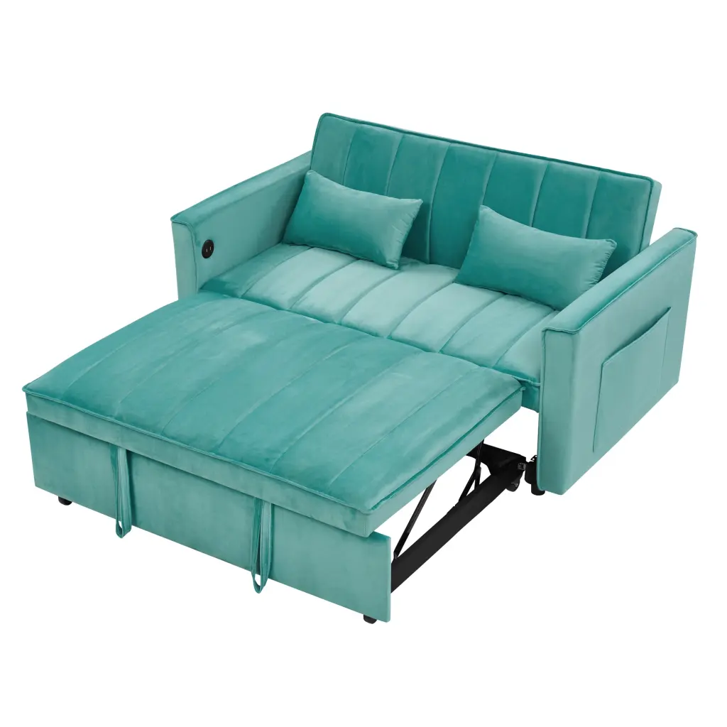 54.33 Inch Multi-functional Foldable Sofa Bed 3 Lengths Modern Convertible angela