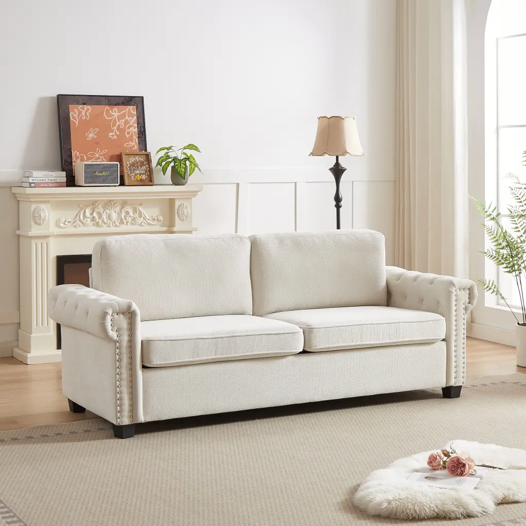 FX 83.8 Convertible Sleeper Sofa Bed 2 1 Pullout Sofa Bed Polyester fx furniture