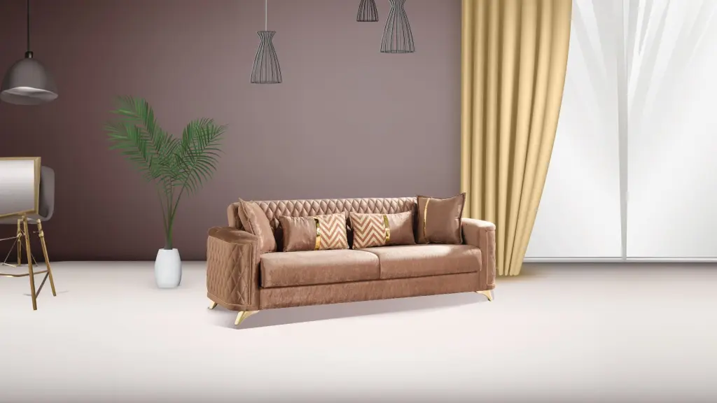 Luna Modern Style Sleeper Sofa Copper Color Wood Frame galaxy home furnishings