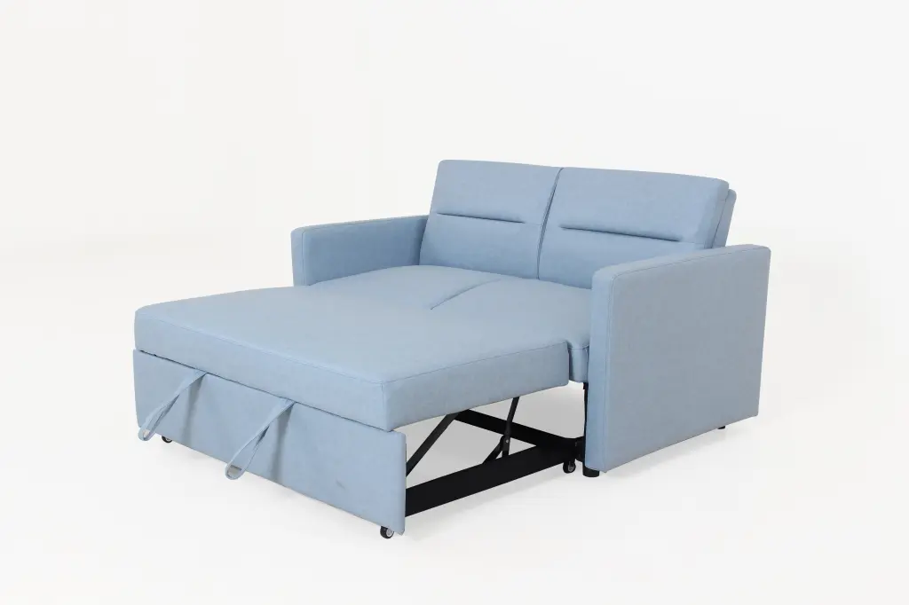 Gardenia 55 Inch Upholstered Sleeper Sofa Light Blue gardenia home furnishings
