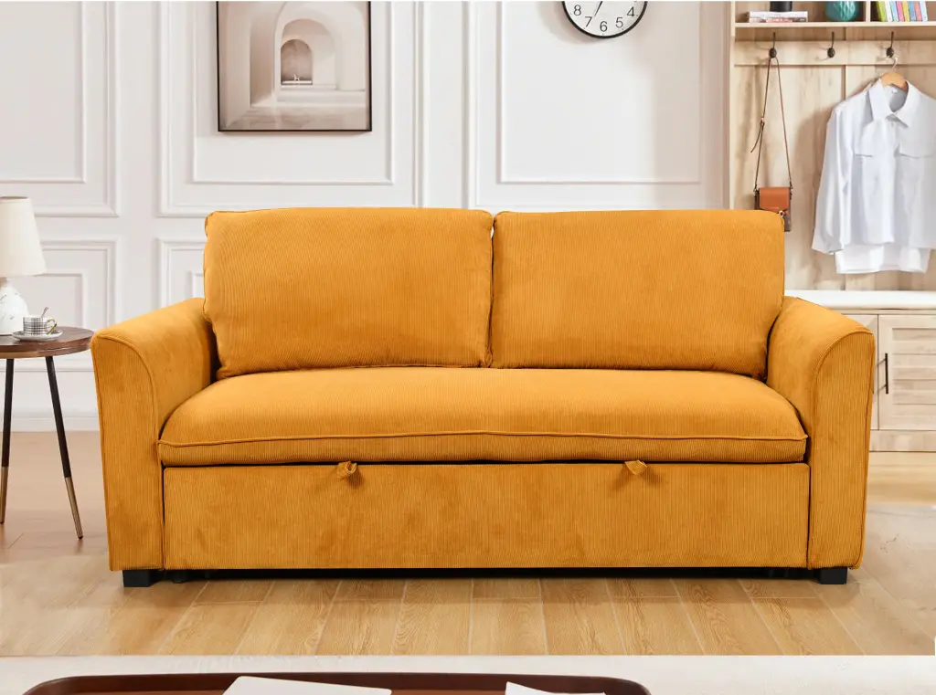 78 Inch 3 1 Convertible Sleeper Sofa Bed Modern Material Loveseat Futon happy home