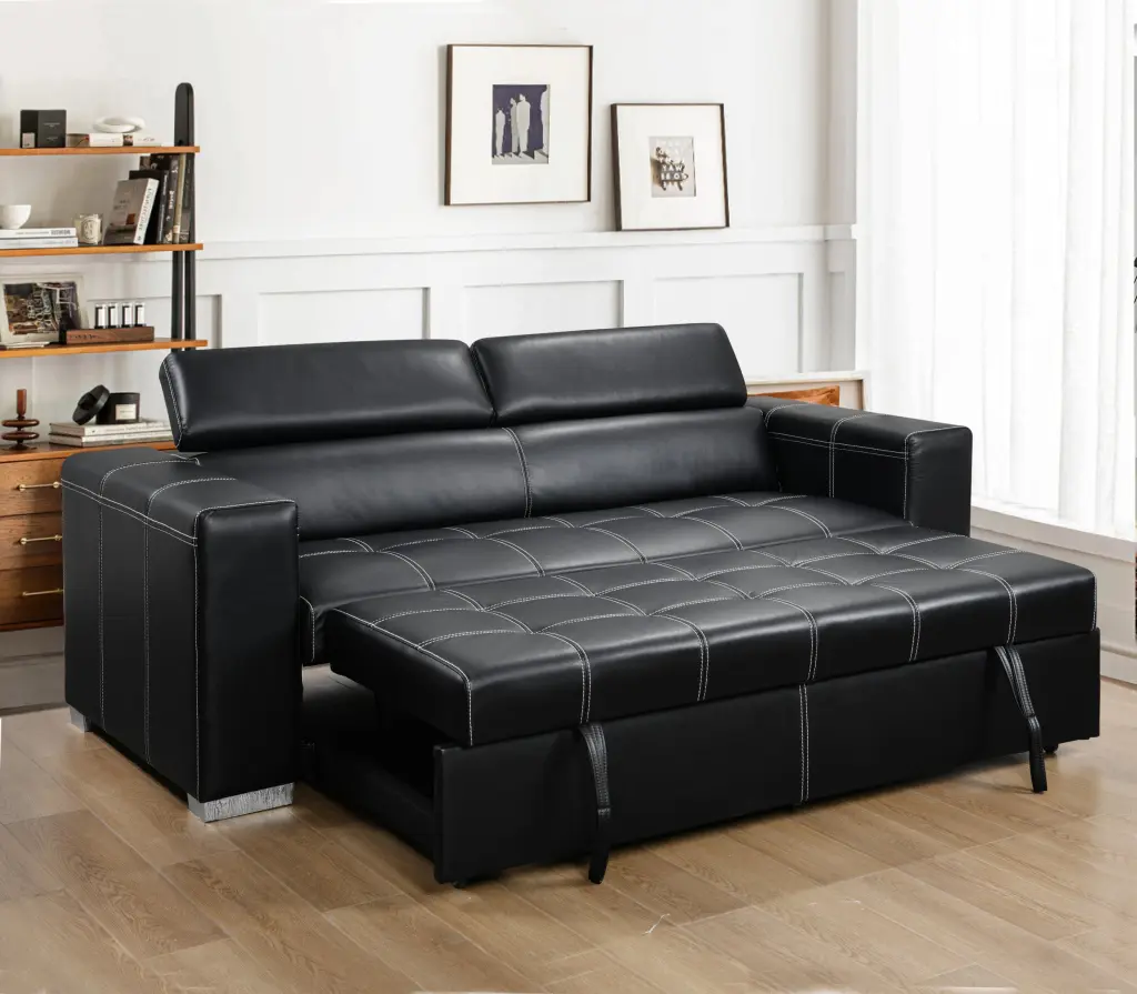 88 Inch Convertible Sofa Couch Pull Out Bed Modern Lounge Sleeper Sofa happy home