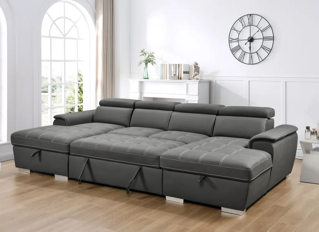 U Influenced Sleeper Sofa 121 Inch Oversize 2 1 Pull Out Bed Sectional happy home