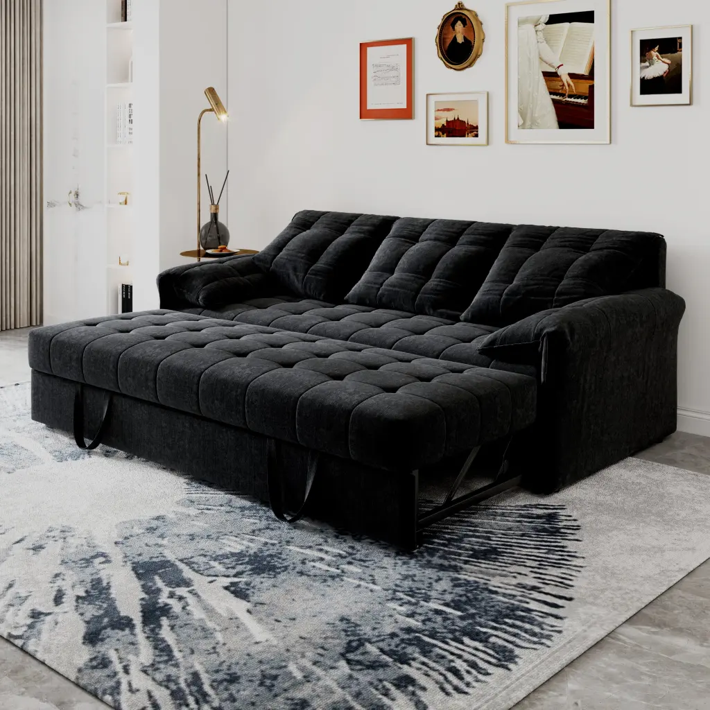 91 Inch Convertible Sofa Couch Pull Out Couch Bed Sleeper Sofa Bed huazhao furniture